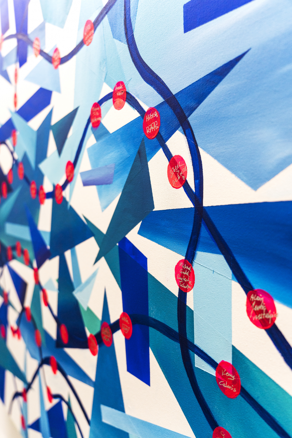 Prozessaktivitäten im Fluss, visualisiert im Gemälde eines Celonis-Mitarbeiters